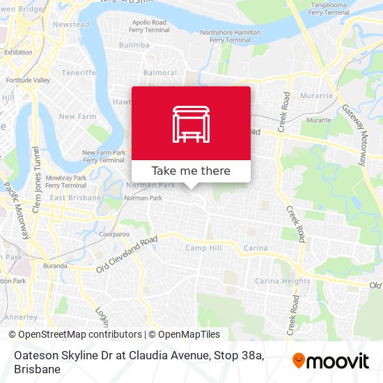 Oateson Skyline Dr at Claudia Avenue, Stop 38a map