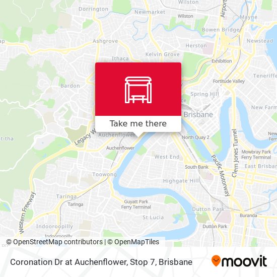 Coronation Dr at Auchenflower, Stop 7 map