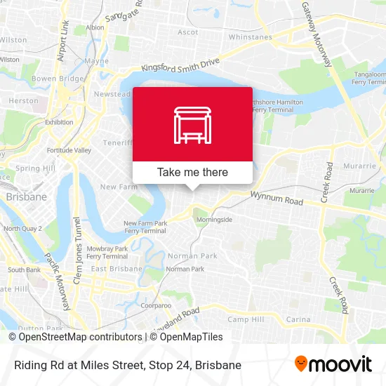 Mapa Riding Rd at Miles Street, Stop 24