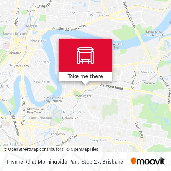 Mapa Thynne Rd at Morningside Park, Stop 27