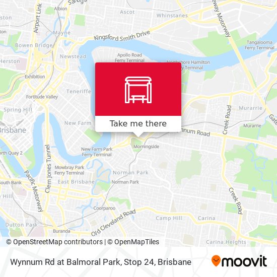 Wynnum Rd at Balmoral Park, Stop 24 map