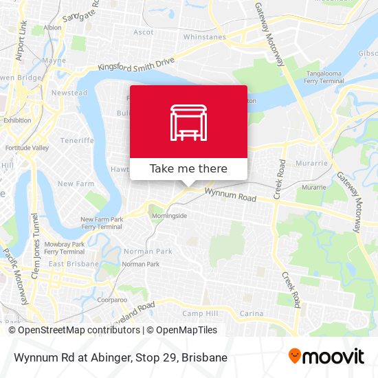 Mapa Wynnum Rd at Abinger, Stop 29