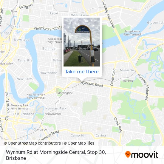 Wynnum Rd at Morningside Central, Stop 30 map