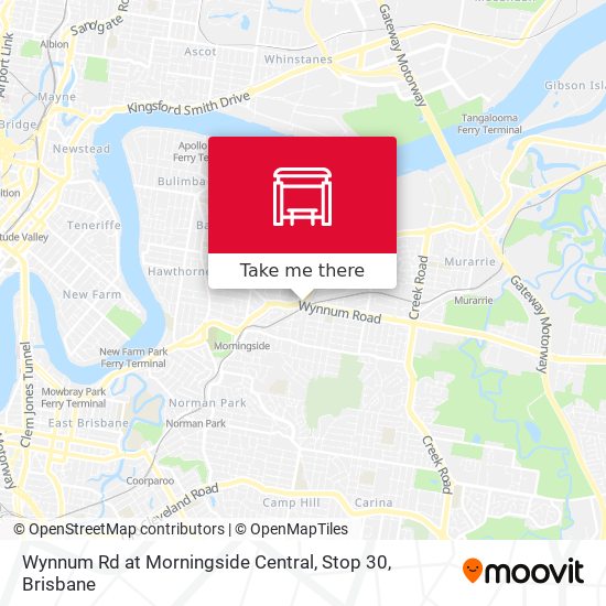 Wynnum Rd at Morningside Central, Stop 30 map