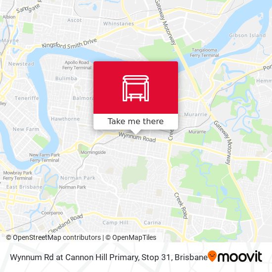 Wynnum Rd at Cannon Hill Primary, Stop 31 map