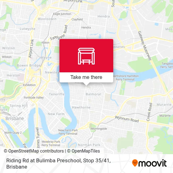 Mapa Riding Rd at Bulimba Preschool, Stop 35 / 41