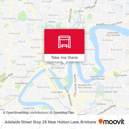 Mapa Adelaide Street Stop 28 Near Hutton Lane