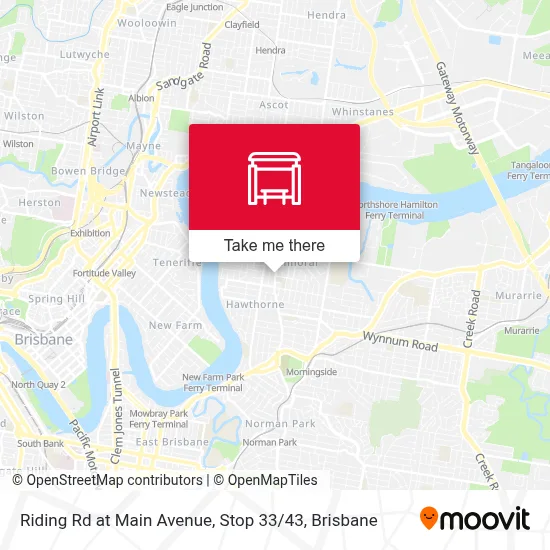 Mapa Riding Rd at Main Avenue, Stop 33 / 43