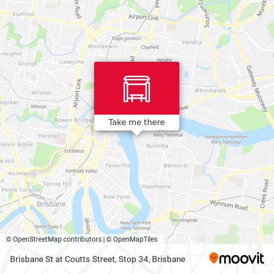 Mapa Brisbane St at Coutts Street, Stop 34