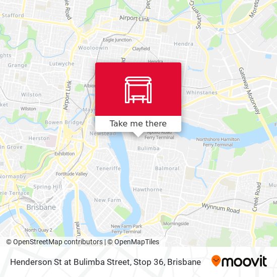 Henderson St at Bulimba Street, Stop 36 map