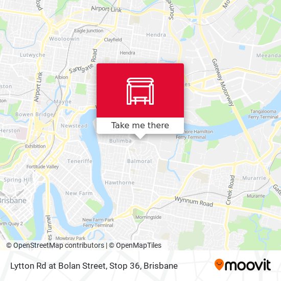 Lytton Rd at Bolan Street, Stop 36 map