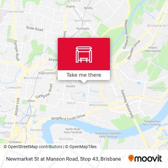 Newmarket St at Manson Road, Stop 43 map