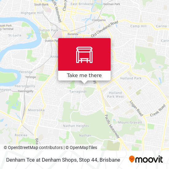 Denham Tce at Denham Shops, Stop 44 map