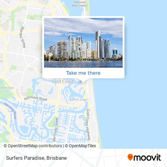 Mapa Surfers Paradise