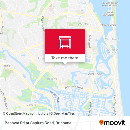 Benowa Rd at Sapium Road map