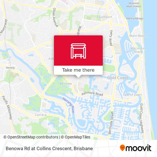 Benowa Rd at Collins Crescent map