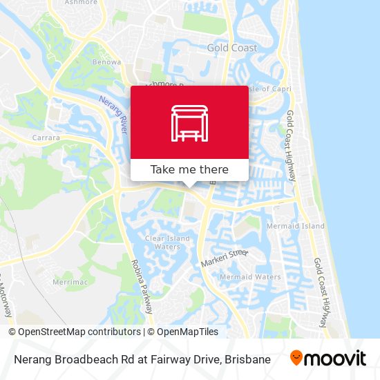 Mapa Nerang Broadbeach Rd at Fairway Drive