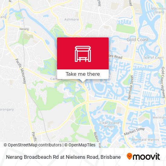 Nerang Broadbeach Rd at Nielsens Road map