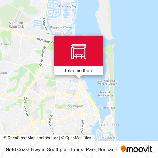 Gold Coast Hwy at Southport Tourist Park map