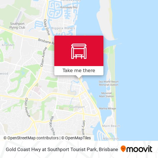 Gold Coast Hwy at Southport Tourist Park map