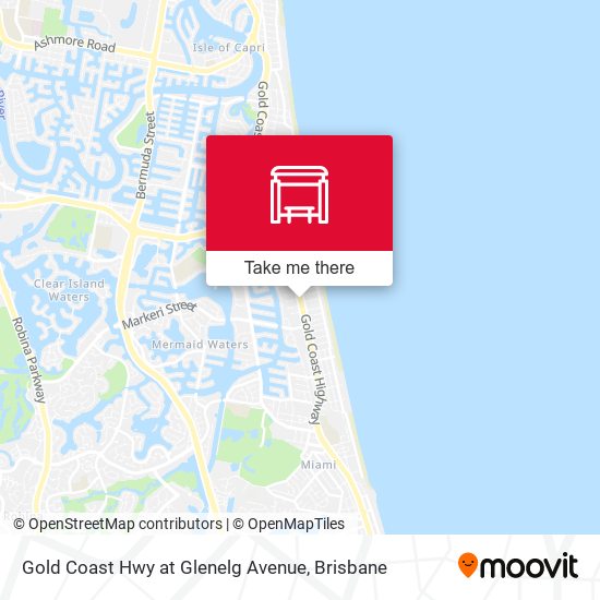 Gold Coast Hwy at Glenelg Avenue map