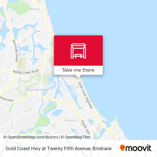 Gold Coast Hwy at Twenty Fifth Avenue map