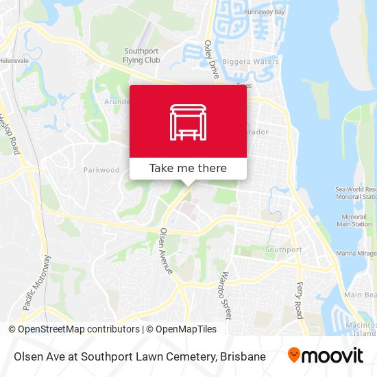 Olsen Ave at Southport Lawn Cemetery map