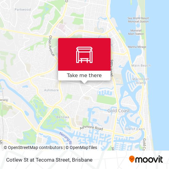 Cotlew St at Tecoma Street map
