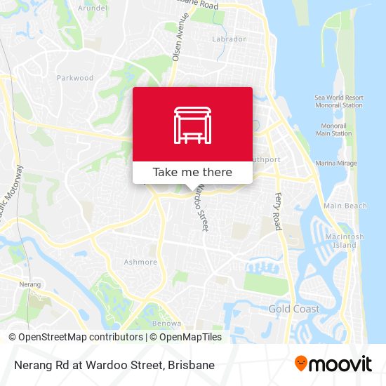 Nerang Rd at Wardoo Street map