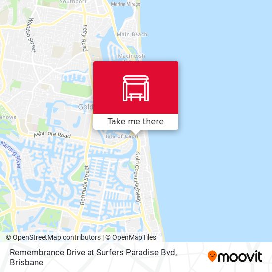 Remembrance Drive at Surfers Paradise Bvd map