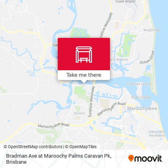 Bradman Ave at Maroochy Palms Caravan Pk map