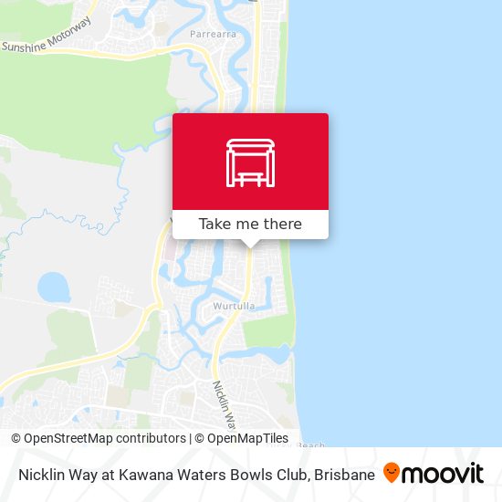 Mapa Nicklin Way at Kawana Waters Bowls Club
