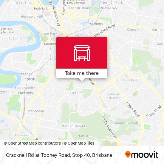 Cracknell Rd at Toohey Road, Stop 40 map