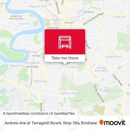 Andrew Ave at Tarragindi Bowls, Stop 38a map