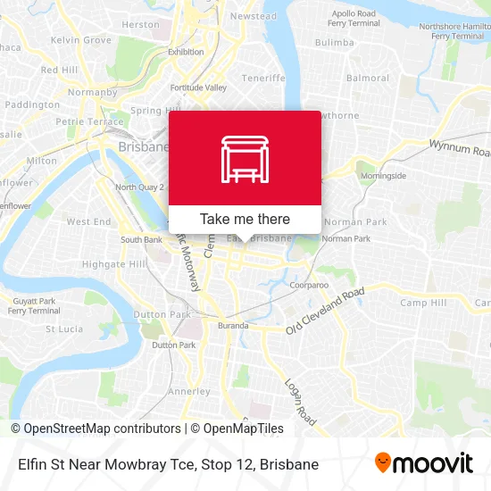 Elfin St Near Mowbray Tce, Stop 12 map