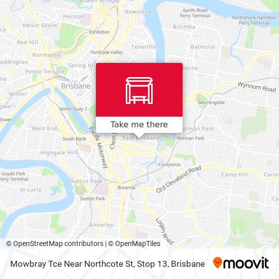 Mowbray Tce Near Northcote St, Stop 13 map