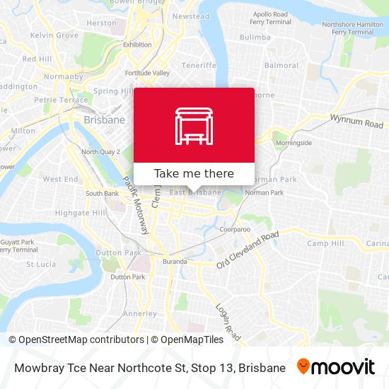 Mowbray Tce Near Northcote St, Stop 13 map