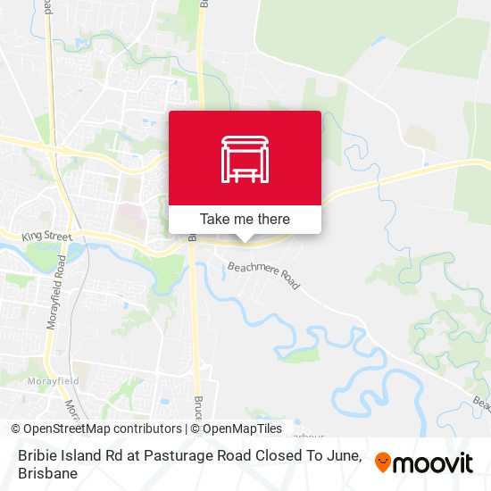 Mapa Bribie Island Rd at Pasturage Road Closed To June