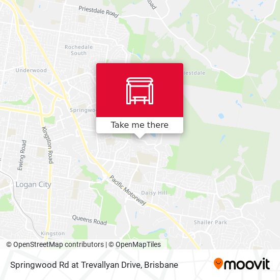 Springwood Rd at Trevallyan Drive map