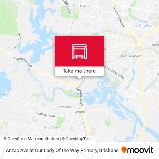 Anzac Ave at Our Lady Of the Way Primary map