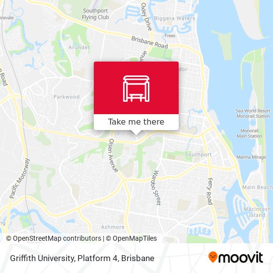 Griffith University, Platform 4 map