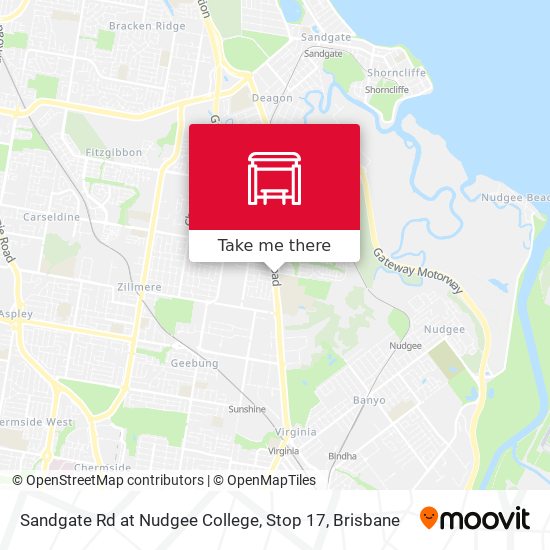 Sandgate Rd at Nudgee College, Stop 17 map