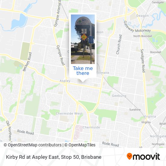 Kirby Rd at Aspley East, Stop 50 map
