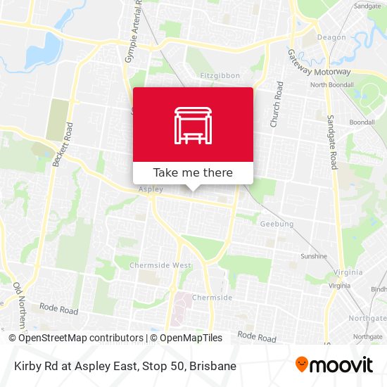 Kirby Rd at Aspley East, Stop 50 map