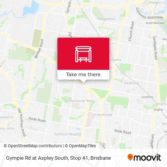 Gympie Rd at Aspley South, Stop 41 map