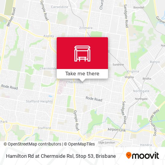 Hamilton Rd at Chermside Rsl, Stop 53 map