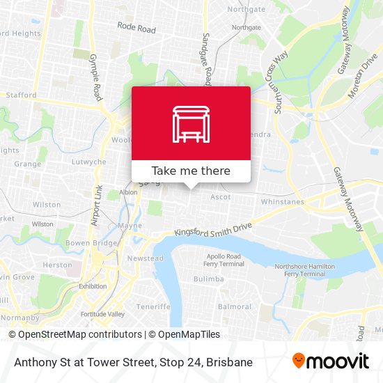 Mapa Anthony St at Tower Street, Stop 24