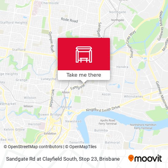 Sandgate Rd at Clayfield South, Stop 23 map