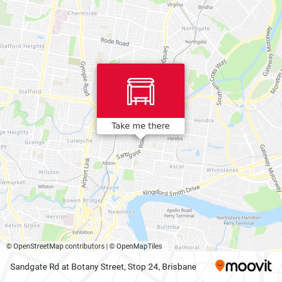 Sandgate Rd at Botany Street, Stop 24 map