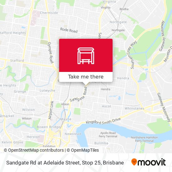 Sandgate Rd at Adelaide Street, Stop 25 map